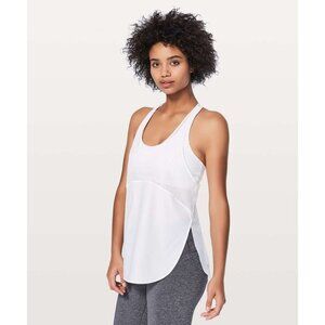 Lululemon Women's Twist Around Tank Light Support For C/D Cup White Bra Top SZ 4